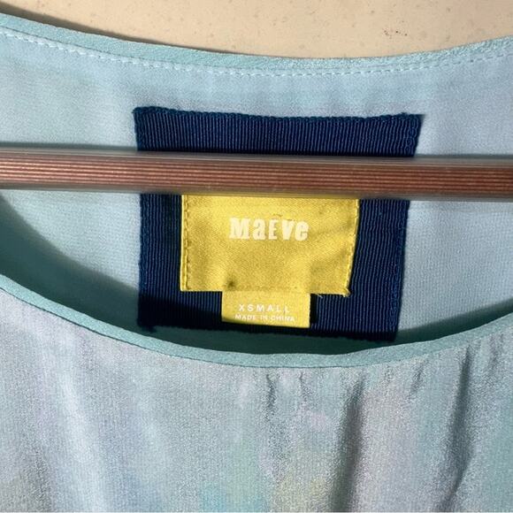 Maeve Anthropologie Claire Silk Watercolor Dress Size XS - Picture 7 of 8